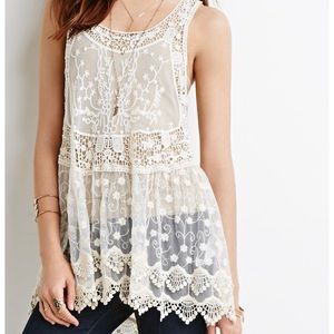 Forever 21 Crochet Mesh Lace Top/Dress